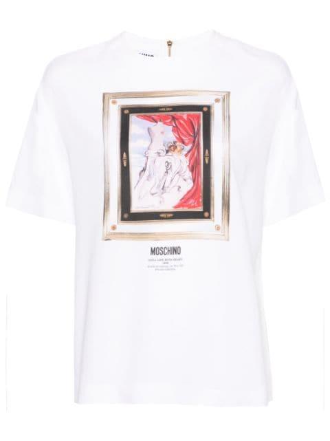 painting-print crepe blouse by MOSCHINO