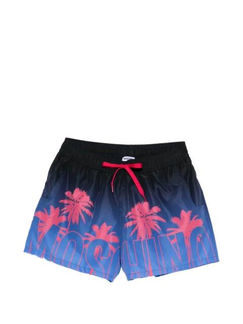 palm-tree graphic swim shorts by MOSCHINO