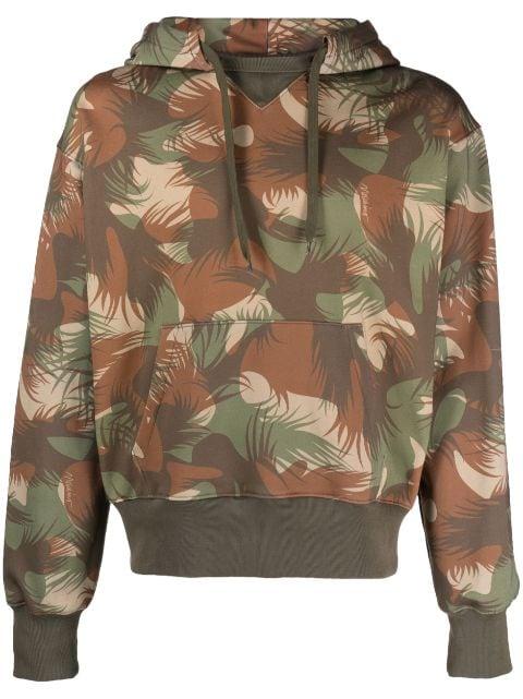 palm tree-print cotton hoodie by MOSCHINO