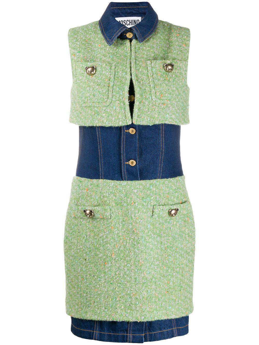 panelled fitted dress by MOSCHINO