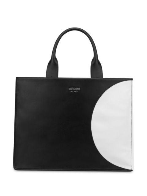 panelled leather tote bag by MOSCHINO