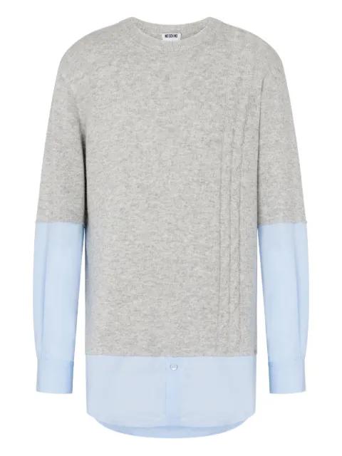 panelled long-sleeve sweater by MOSCHINO