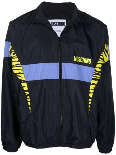 panelled zebra windbreaker by MOSCHINO