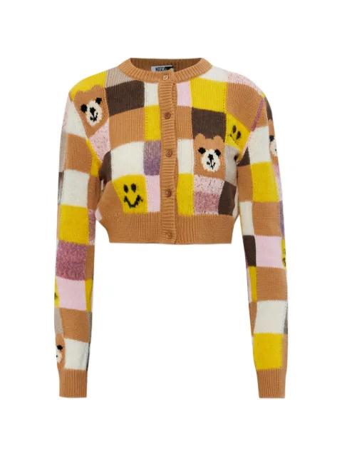 patchwork-pattern cardigan by MOSCHINO