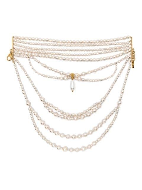 pearl-embellished choker by MOSCHINO