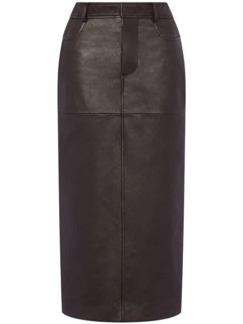 pencil leather midi skirt by MOSCHINO