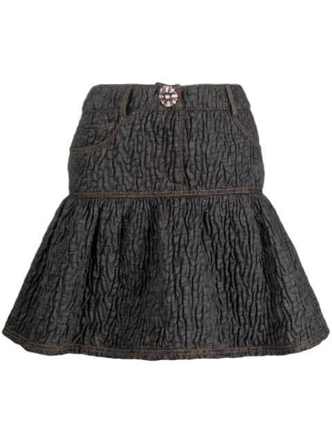 peplum-hem quilted skirt by MOSCHINO