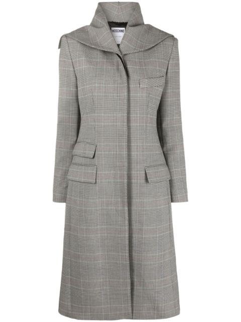 plaid-check print coat by MOSCHINO