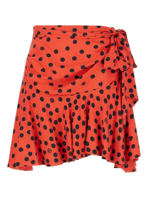 polka-dot ruffle-hem mini skirt by MOSCHINO