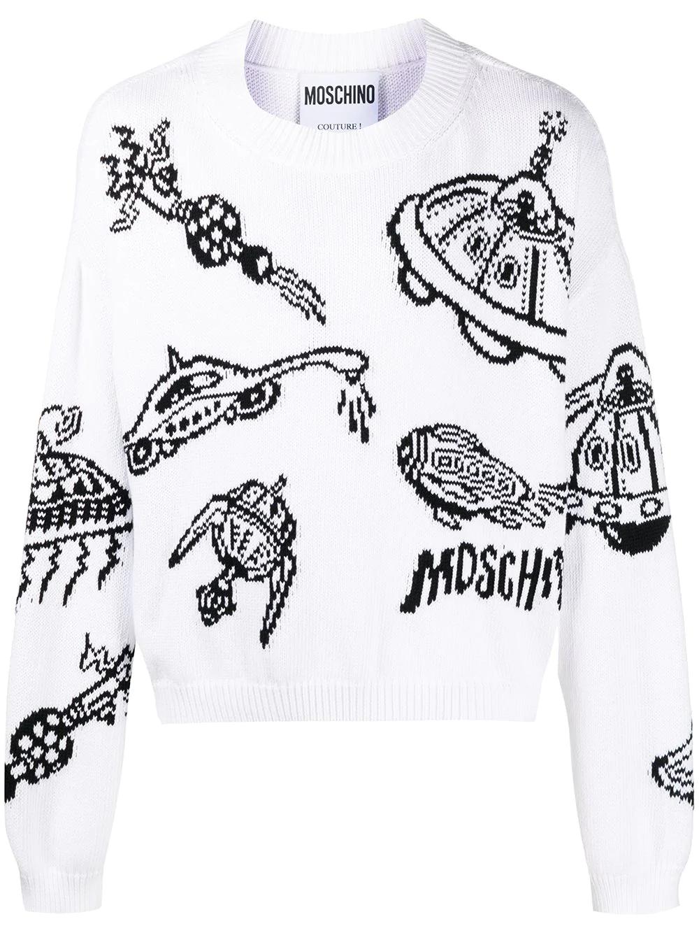 printed cotton jumper by MOSCHINO