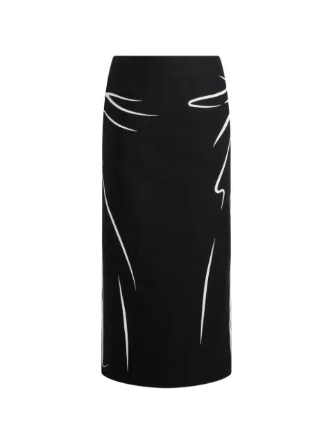 printed cotton midi skirt by MOSCHINO