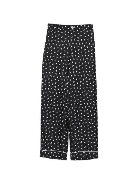 printed straight trousers by MOSCHINO