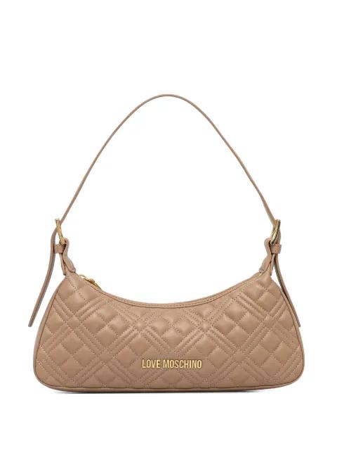 quilted-design logo-detail shoulder bag by MOSCHINO