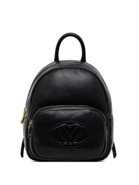 quilted logo-patch backpack by MOSCHINO