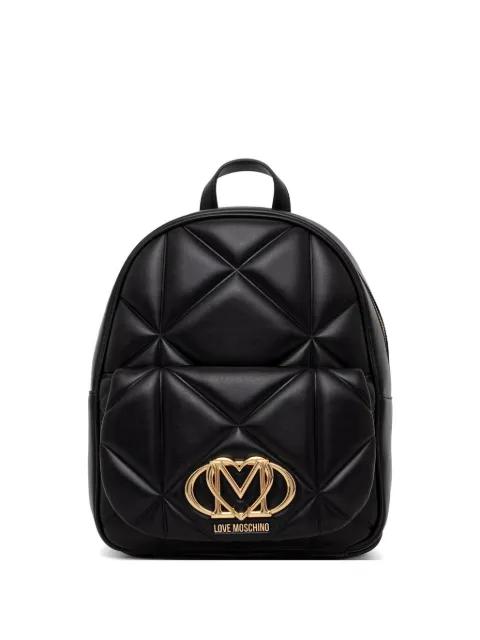 quilted logo-plaque backpack by MOSCHINO
