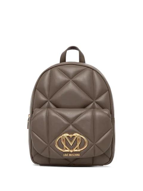 quilted logo-plaque backpack by MOSCHINO