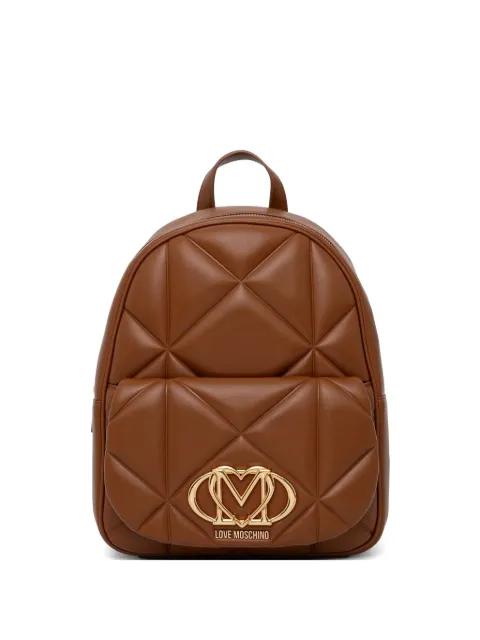 quilted logo-plaque backpack by MOSCHINO