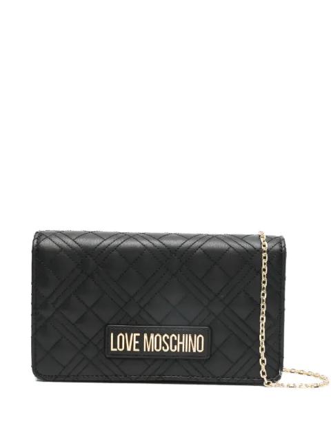 quilted logo-plaque cross body bag by MOSCHINO