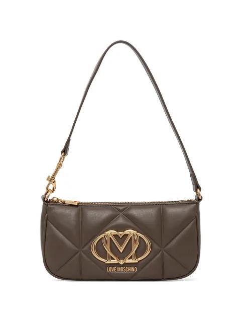 quilted logo shoulder bag by MOSCHINO