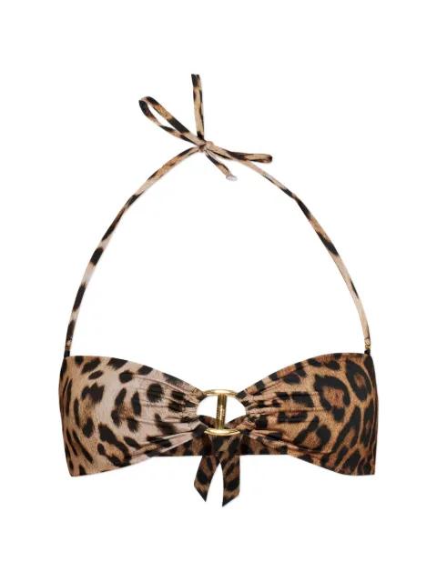 ring leopard-print beachwear top by MOSCHINO