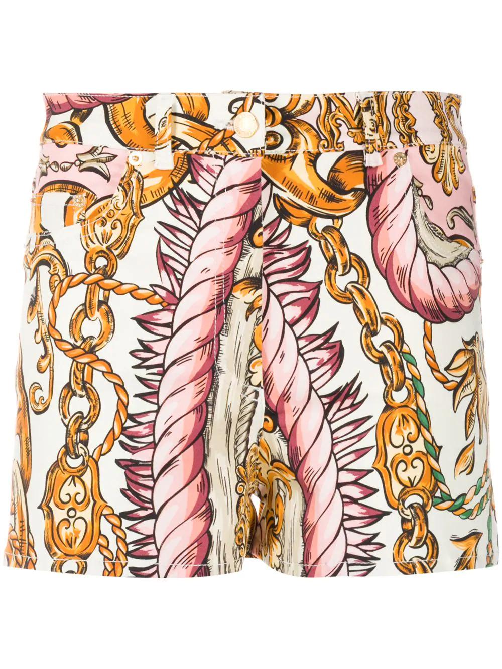 rope and chain-print shorts by MOSCHINO
