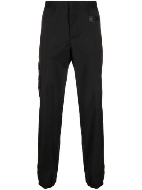 rubberised-logo tailored trousers by MOSCHINO