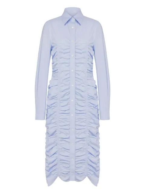 ruched button-down midi dress by MOSCHINO