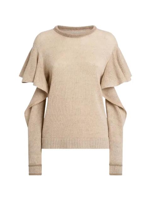 ruffled-sleeves knitted jumper by MOSCHINO