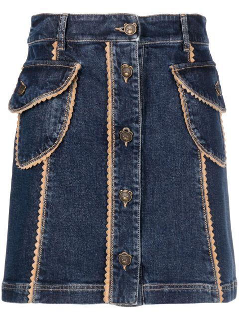 scallop-edge denim miniskirt by MOSCHINO