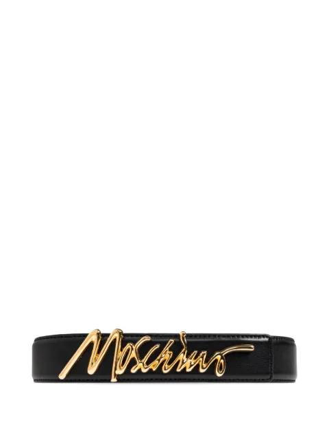 signature leather belt by MOSCHINO