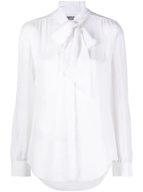 silk pussy-bow blouse by MOSCHINO