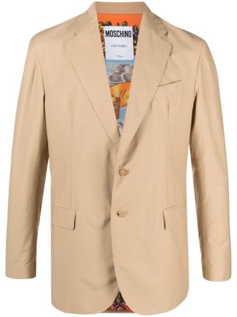 single-breasted cotton-blend blazer by MOSCHINO