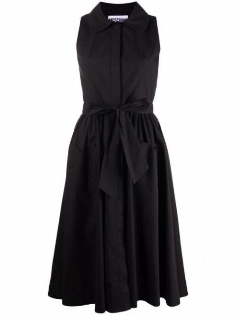 sleeveless belted midi dress by MOSCHINO