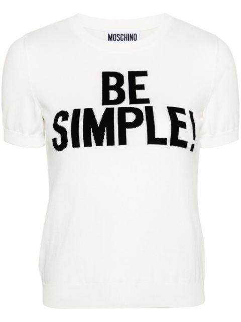 slogan intarsia-knit cotton jumper by MOSCHINO