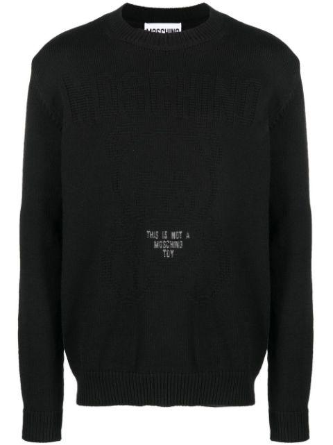 slogan-intarsia sweater by MOSCHINO