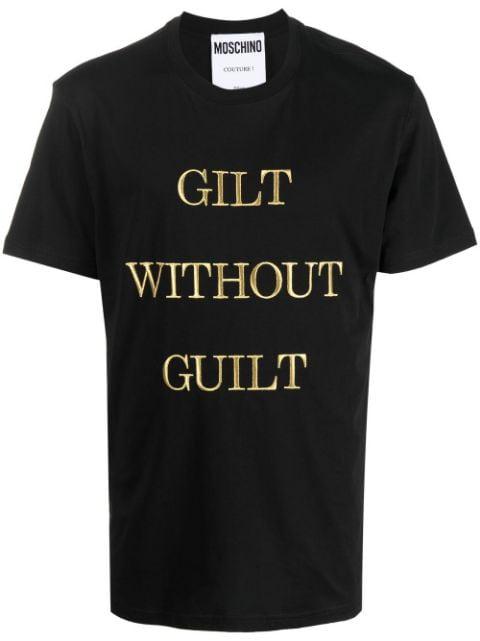 slogan-print short-sleeve T-shirt by MOSCHINO