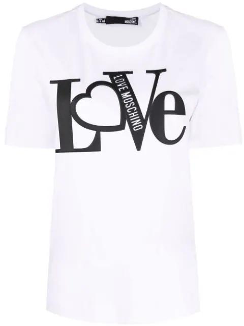 slogan-print short-sleeved T-shirt by MOSCHINO