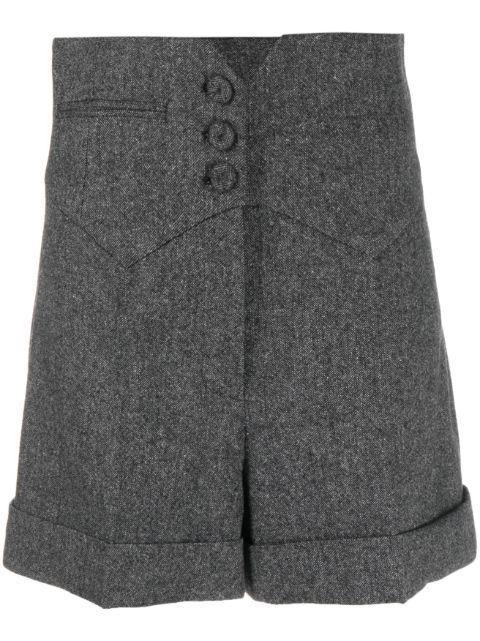 slub-texture high-waisted shorts by MOSCHINO