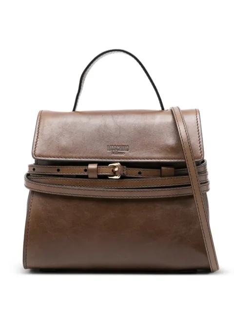 small Tie me buckle-strap tote bag by MOSCHINO