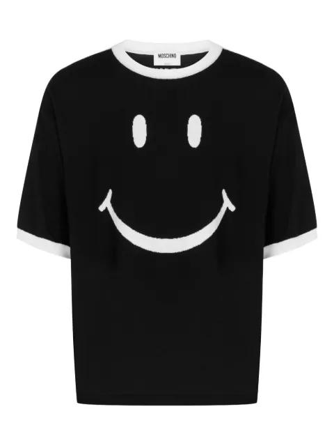 smiley intarsia T-shirt by MOSCHINO