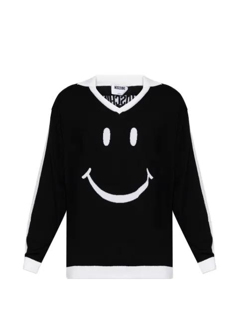 smiley-print sweater by MOSCHINO