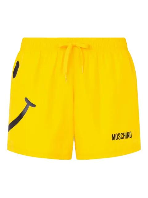 smiley-print swim shorts by MOSCHINO