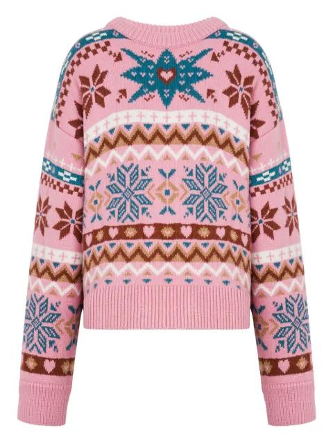 snowflake fairisle wool sweater by MOSCHINO