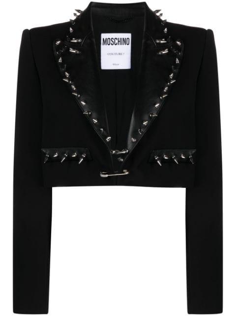 spike stud-embellished cropped blazer by MOSCHINO