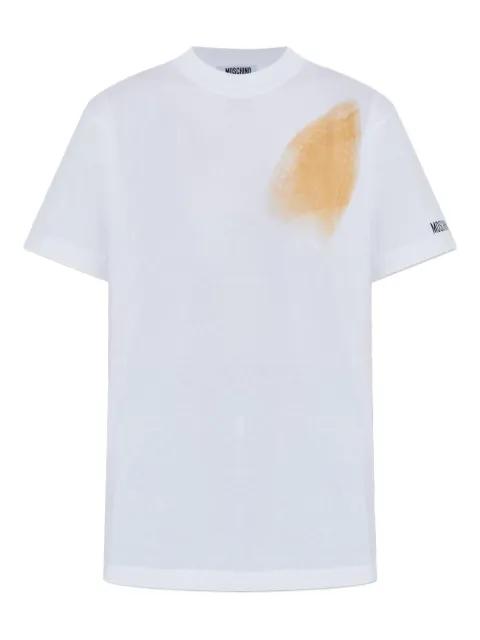 stain-effect cotton T-shirt by MOSCHINO