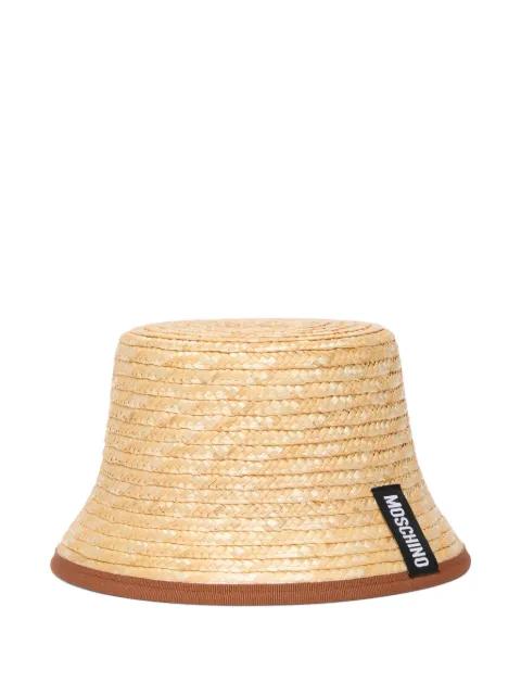 straw bucket hat by MOSCHINO