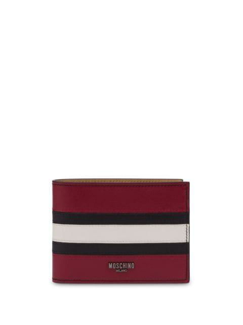 stripe-detail leather wallet by MOSCHINO