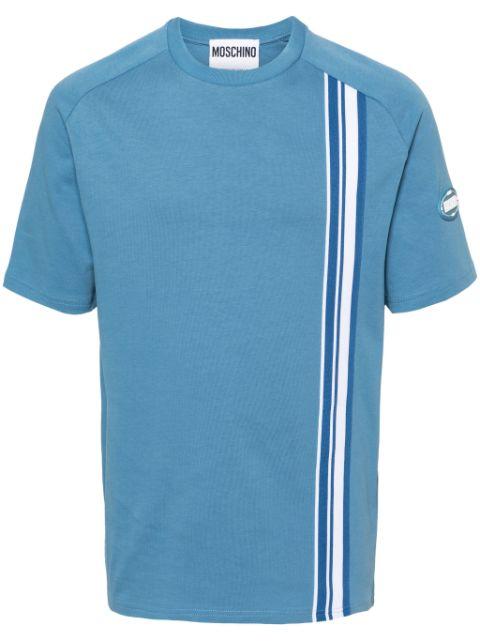 stripe-patch cotton T-shirt by MOSCHINO