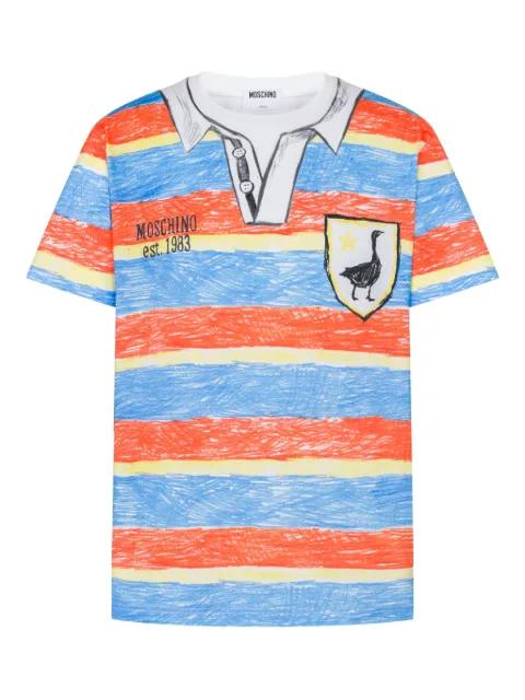 striped  cotton T-shirt by MOSCHINO
