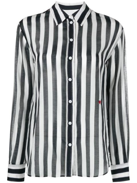 striped cotton-blend shirt by MOSCHINO